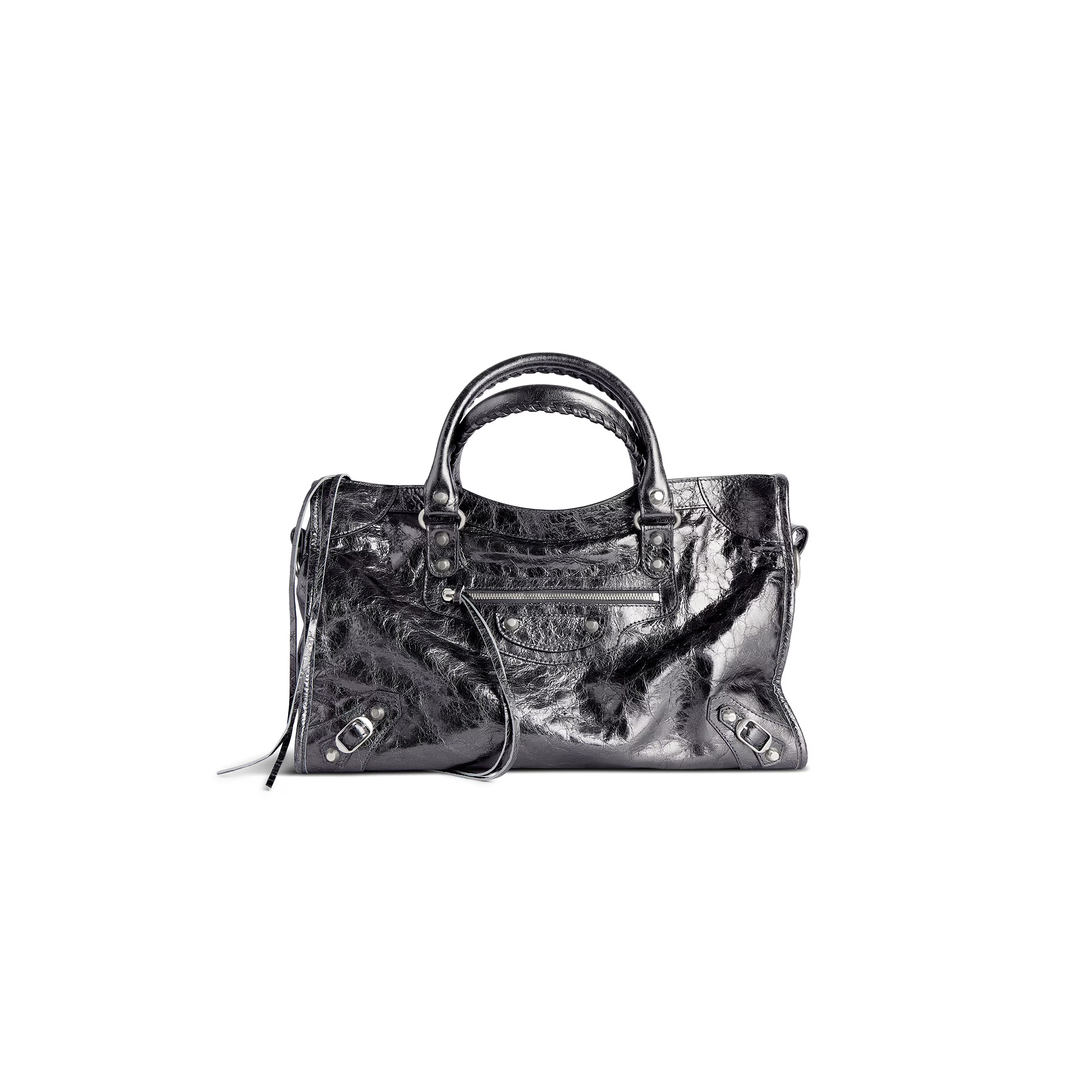 BALENCIAGA WOMEN'S LE CITY BAG MEDIUM IN STEEL GREY 7977862AA9R1314 (37*23.4*14.9cm)